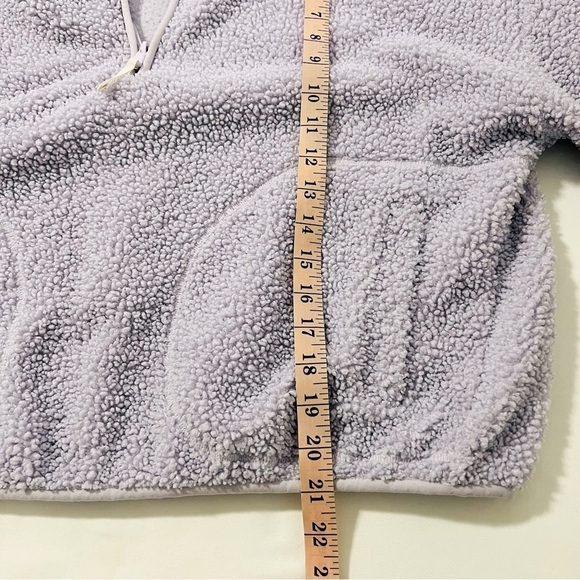 Old Navy Women’ Crop Sherpa Quarter Zip Size Small Lavender Purple Spread Collar - Picture 11 of 12